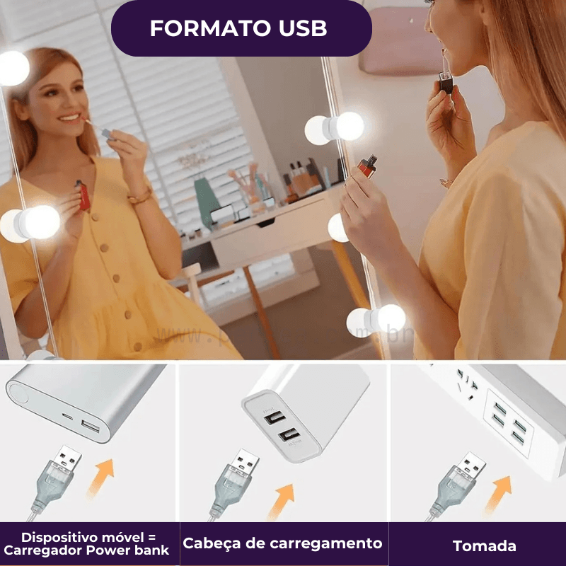 Lâmpada LED para Maquiagem Perfeita | Design Moderno e Funcional