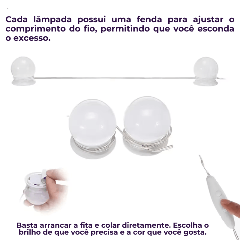 Lâmpada LED para Maquiagem Perfeita | Design Moderno e Funcional